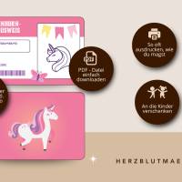 Magische Einhorn-Ausweise – Kreative Mitgebsel für Kinderfeste Bild 2
