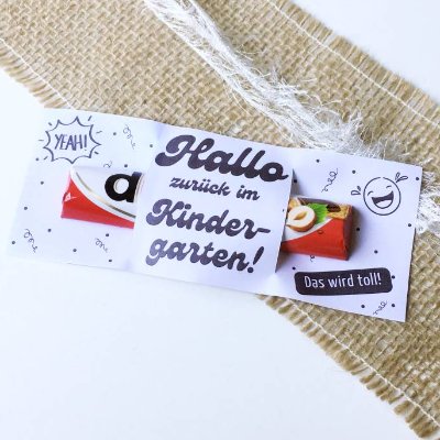 Druckvorlage neues Kindergartenjahr, Geschenk Start Kindergarten, Hallo zurück, Geschenkidee, von Erziehern, Kika, Kita,