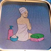 Relax Time Stickdateien – 20 Wellness- & Sauna-Motive ab 10x10 cm für Handtücher & Taschen Bild 6