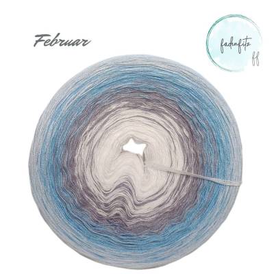 (75,88€/kg) Farbverlaufsgarn / Bobbel Februar