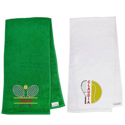 Tennishandtuch 30x130 cm mit Name & Motiv | Personalisiert & bestickt | Tennis-Handtuch