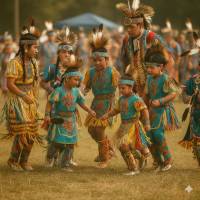 Powwow Tanzende Kinder Bild 1