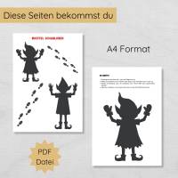 Wichtel Schablonen zum Ausdrucken mit Wichteln und Fußspuren, Wichtelstreiche Zubehör Bild 2