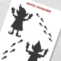 Wichtel Schablonen zum Ausdrucken mit Wichteln und Fußspuren, Wichtelstreiche Zubehör Bild 3