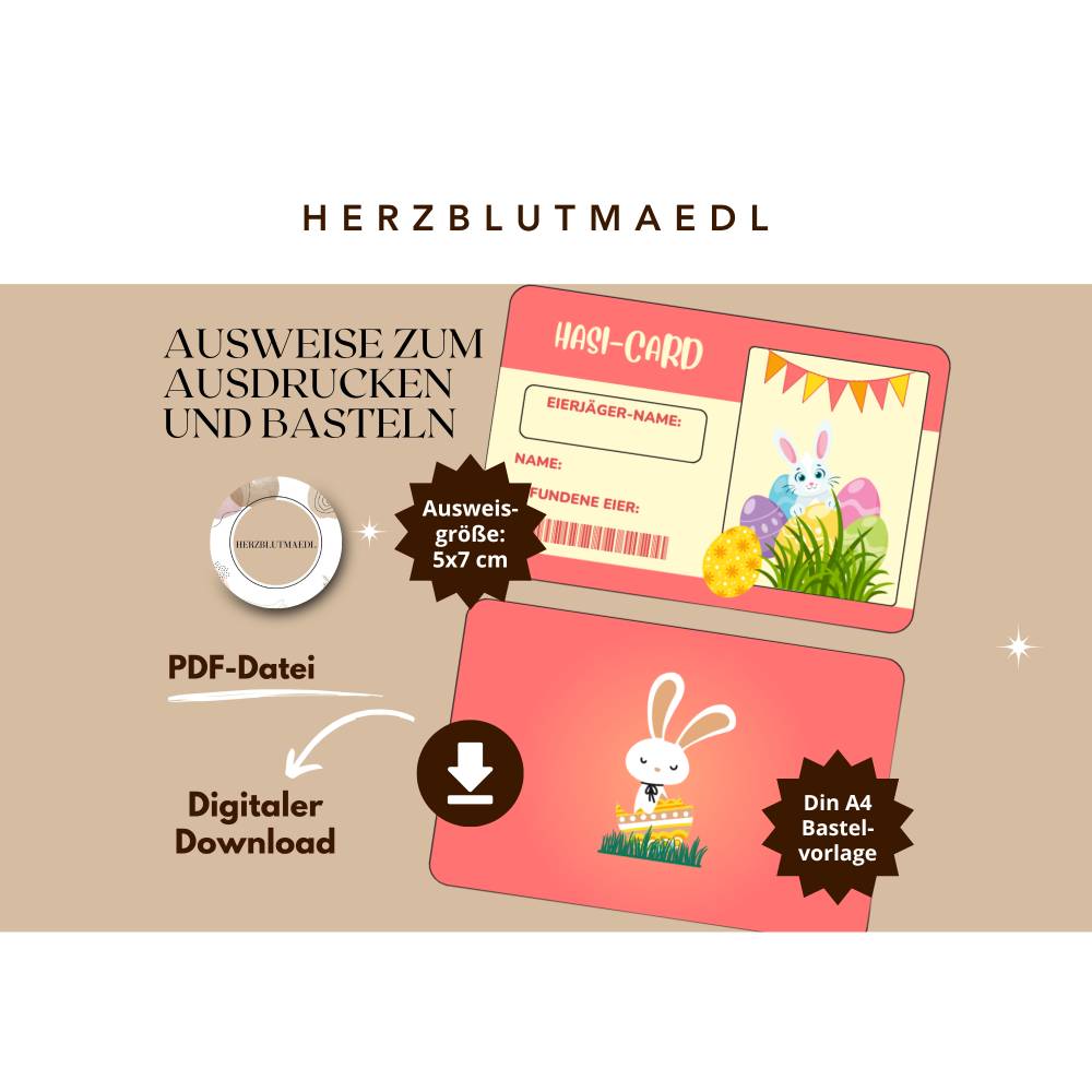 Magische Oster-Hasi-Card – Kreative Mitgebsel & Bastelspaß für die Eiersuche an Ostern Bild 1
