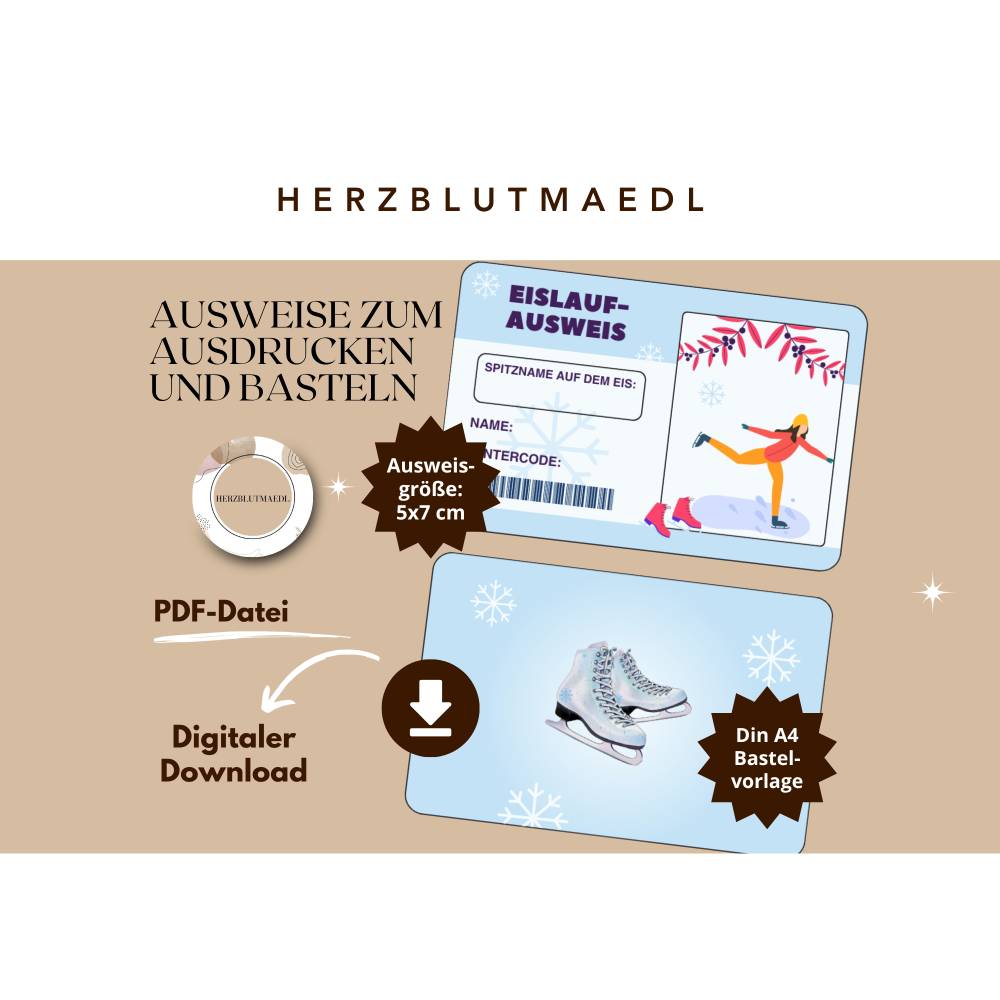 Individuelle Ausweise für dein unvergessliches Eislauf-Erlebnis – perfekt für Schlittschuhläufer aller Altersgruppen! Bild 1