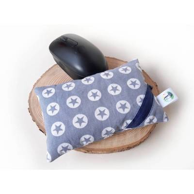 Waschbares Dinkelspelz-Mauskissen mit Sternchen und Reißverschluss, Mauskissen mit Dinkelspreu