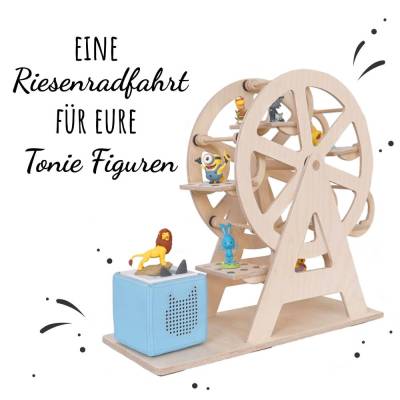 XXL Regal für Toniebox, Toniefiguren Riesenrad, Aufbewahrung für Tonies, Halterung für Toniebox, drehbar und personalisi