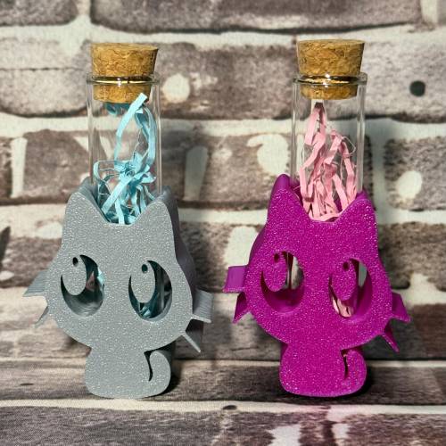 Schnurrhaar-Glas Katze – Geschenk für Catmom, Reagenzglas für Schnurrhaare & Fell