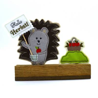 Stickdatei ITH Igel Hallo Herbst SET – Herbstdeko & Apfelkorb für Stickmaschine
