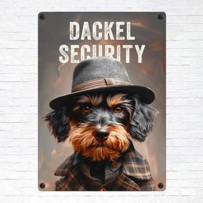 Hundeschild 'Dackel Security', wetterbeständiges Warnschild