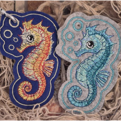 Anhänger Seepferdchen ITH Stickdatei 10x10cm