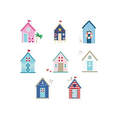 Strandhäuser Beach Houses Bundle PNG SVG Datei - Nordsee Ostsee Meer - Download Plotterdatei Plotter File - Sea Ocean