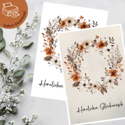 Herbstliche Glückwunschkarte als PDF – Edles Design zum Download & Ausdrucken