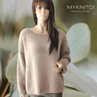 Strickpullover, Alpaka / Mohair – Pullover gestrickt in beige