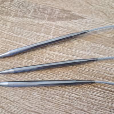 Set mit 3 Sockenstricknadeln, aus Edelstahl