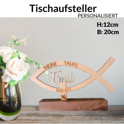 Personalisierter Aufsteller Taufe Tischedeko Geschenk Holzdeko Erinnerung Taufgeschenk