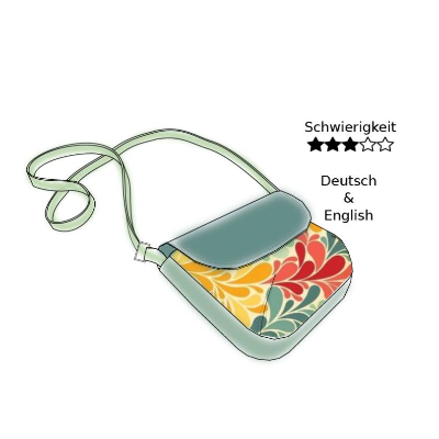 SCHNITTMUSTER Handtasche deutsch und englisch 