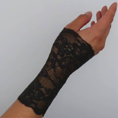 Elegante Spitzenstulpen dunkelbraun – Festliche Armstulpen aus elastischer Spitze für Feiern & Feste, Accessoires