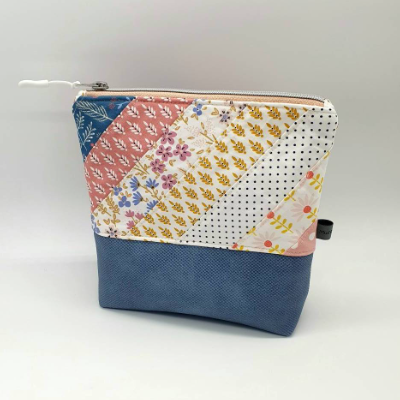 Kosmetiktasche mit abwaschbarem Innenfutter, Patchwork