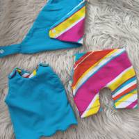 Stickdatei Sommer Puppenkleidung 43cm – Set Hose, Oberteil, Kopftuch für Baby Puppe Bild 6