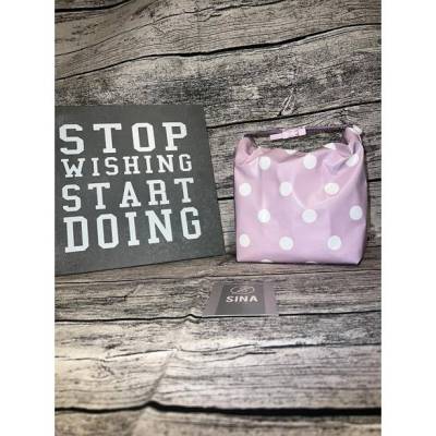 Lunchbag -Wetbag- rosa-lila-Punkte- Wasserdichte Tasche für nasse Badesachen, Wechselklamotten, Brotboxen, Trinkflaschen