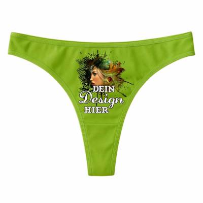 Damen String Tanga personalisiert mit deinem Wunschmotiv, individuell bedruckt mit Text, Logo, Foto