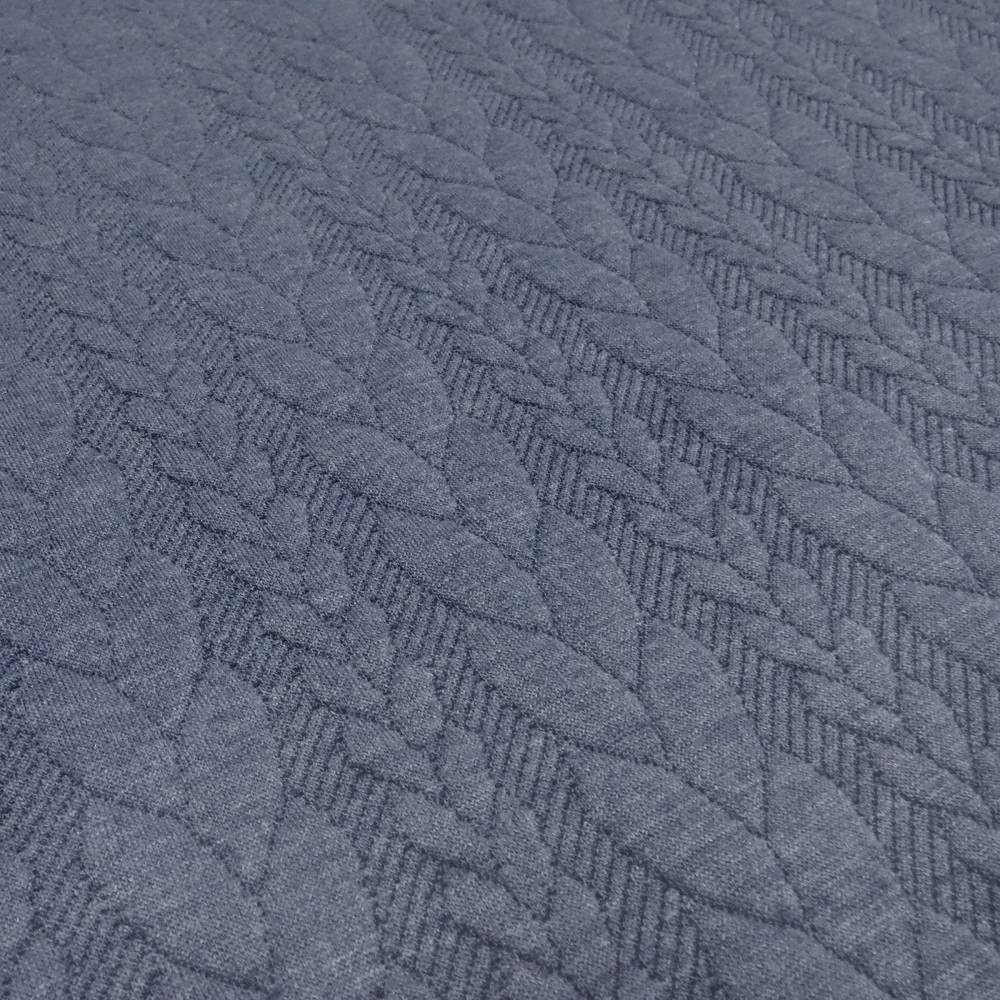 Stoff Zopfstrick Jacquard Zopfmuster Jersey Meterware uni jeans