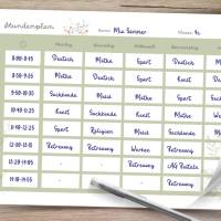 Stundenplan zum Ausdrucken | 3 Designs in A4 + A5 | Schulstart Vorlage für Kinder & Erwachsene Bild 2