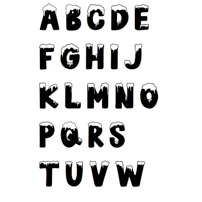 Kreuzstich Vorlage Alphabet Schneeschrift Großbuchstaben und Zahlen für Handstickerei