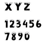 Kreuzstich Vorlage Alphabet Schneeschrift Großbuchstaben und Zahlen für Handstickerei Bild 2