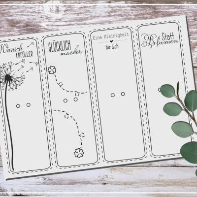 Wunscherfüller-Karte, Druckvorlage Din A4 - Dateiformat PDF 