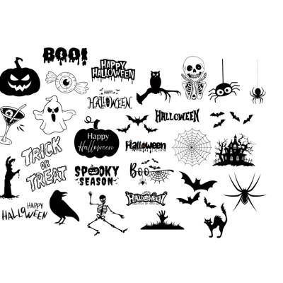 Halloween Bundle PNG SVG Datei - Download Plotterdatei Plotter File - Fledermaus Gespenst Skelett Bat Ghost Skeleton Spo