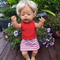 Stickdatei Set Sommer Puppenkleidung für 43cm Baby Puppe – Rock, Oberteil & Tasche von Design-by-Jasmina Bild 7