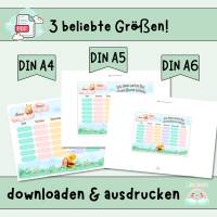 Stundenplan für Kinder mit Affirmation – zum Ausdrucken (A4, A5, A6) - Digital – Schulplaner PDF & PNG -Bienen Bild 3