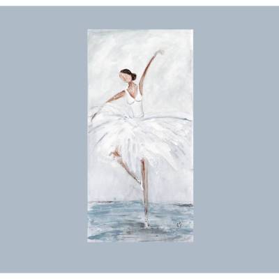 Abstrakte Ballerina Malerei – Handgemalte Balletttänzerin auf Leinwand – Acrylbild 40x80cm Unikat