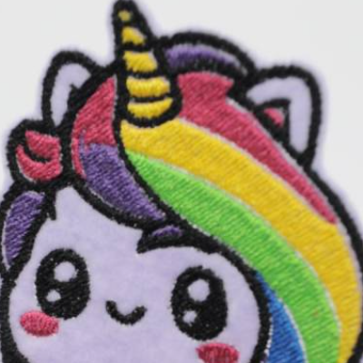 Einhorn Bügelflicken Lila – Regenbogen Patch zum Aufbügeln für Kleidung