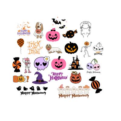 Halloween Bundle PNG SVG Datei - Download Plotterdatei Plotter File - Fledermaus Gespenst Skelett Bat Ghost Skeleton 