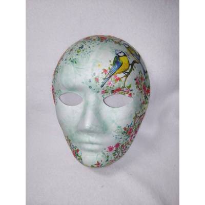 Maske Frühling– Handbemalte Maske aus Pappmache für Fasching, Karneval & Halloween