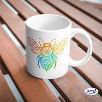 Biene im Mandala-Effekt – Plotterdatei SVG für Sonnenfänger, Fensterbilder und kreative Projekte Bild 2