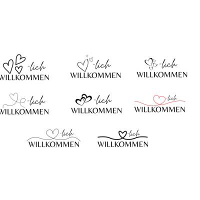 Herzlich Willkommen Bundle PNG SVG Datei - Download Plotterdatei Plotter File - Home Zuhause Liebe Familie Love 