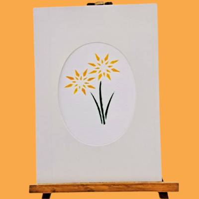 Handgemalte Grußkarte in Stupftechnik B6