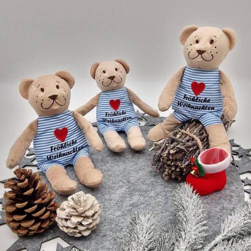 Personalisierter Weihnachts Teddy – Kuscheliger Teddybär mit Namen | Geschenk zu Weihnachten