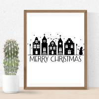 Merry Christmas Christmas Village Christmas Town Bundle PNG SVG Datei - Download Plotterdatei Plotter File Bild 4