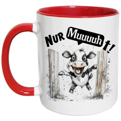 Lustige Kuh Mut Spruch Tasse, Motivation, Veränderung, Abschied, Neuanfang, Einschulung, Jobwechsel, Umzug