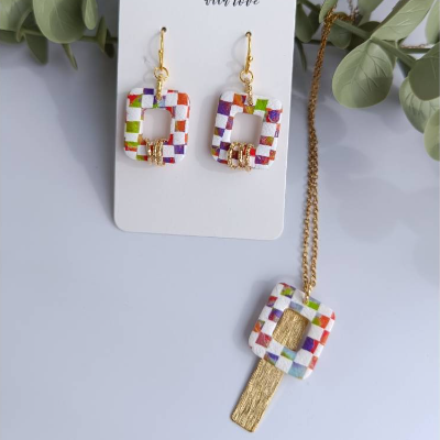 großartig kleinkariert - Feine Muster, starke Formen / Ohrringe Polymerclay / 3er-Set