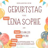Personalisierbare Geburtstagseinladung Ballon-Design – Einladung für Kindergeburtstag zum Ausdrucken Bild 2