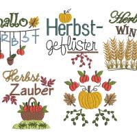 Stickdatei Herbst Motive SET verschiedene Größen - Dekoration für Herbstprojekte Bild 3