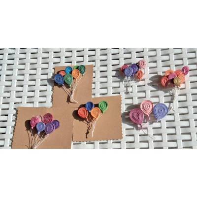 Lutballons als Broschen, Handgearbeitet