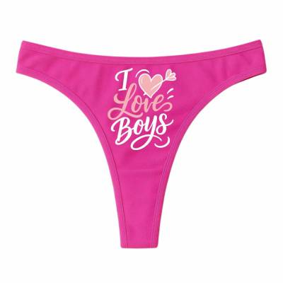 Damen String Tanga bedruckt mit LOVE ...BOYS